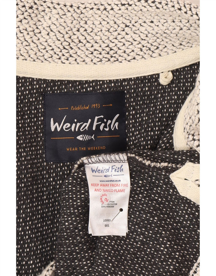 Weird Fish Herre Zip Neck Sweatshirt Jumper Medium Off White Flecked Bomuld