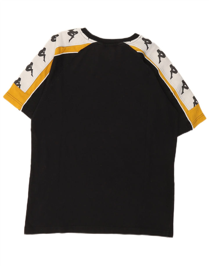 Kappa Herre Grafisk T-Shirt Top Stor Sort Colourblock