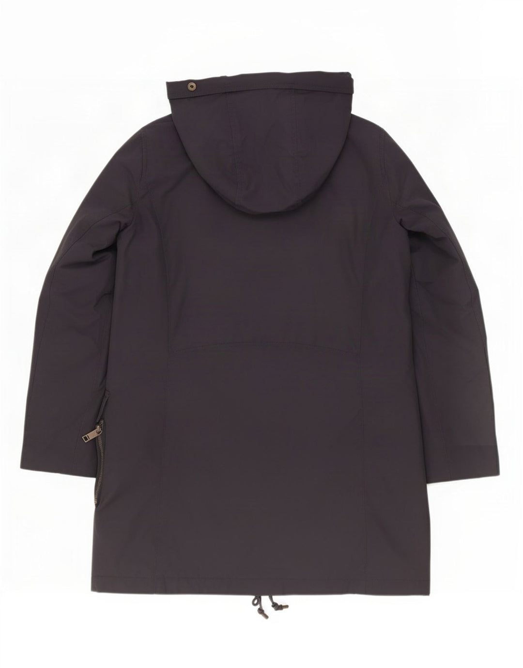 Zara Dame Hætte Polstret Frakke UK 12 Medium Navy Blue Polyamide