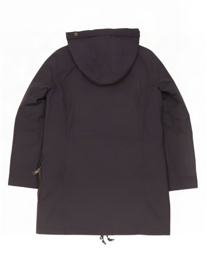 Zara Dame Hætte Polstret Frakke UK 12 Medium Navy Blue Polyamide