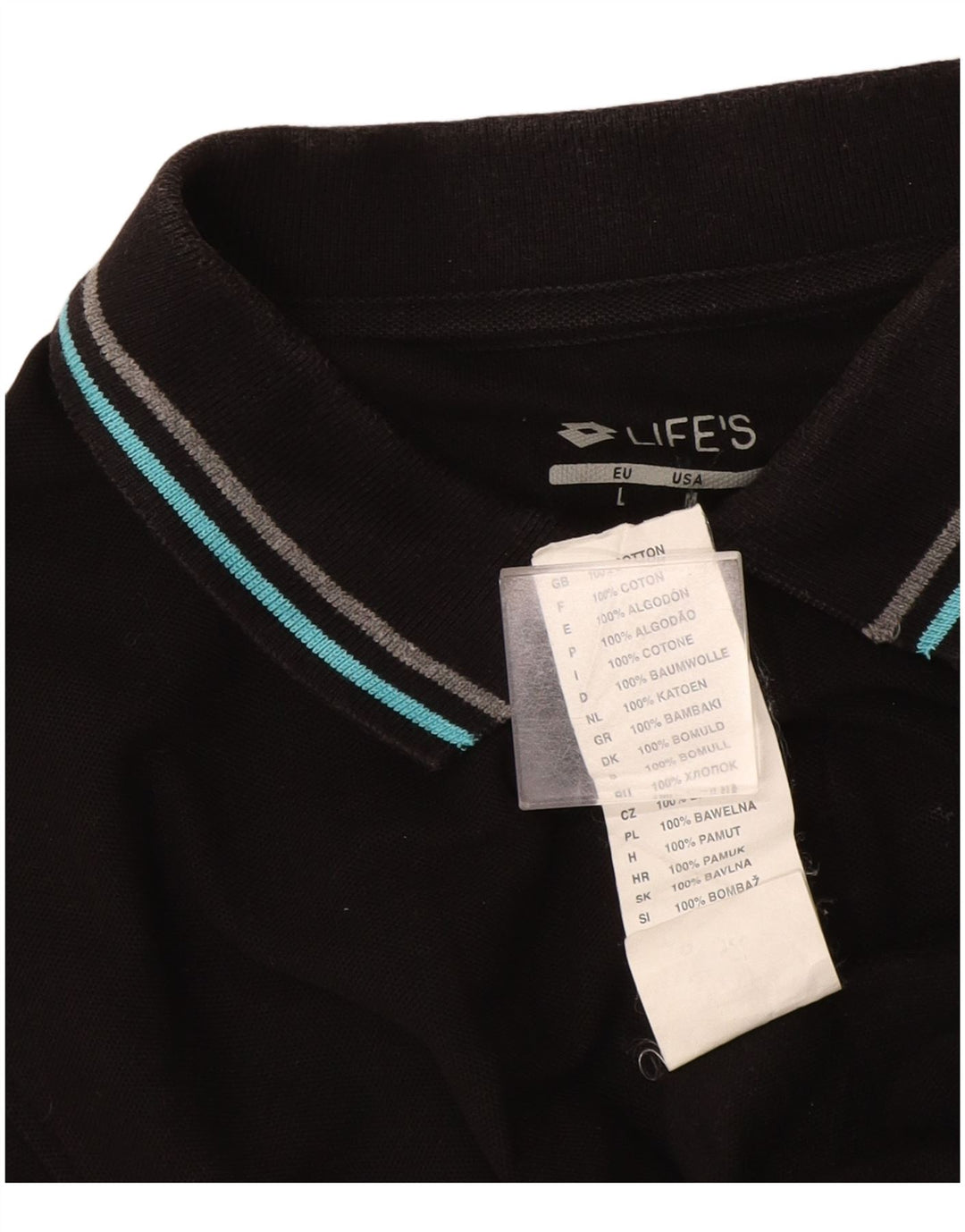 Lotto Herre Polo Shirt Stor Sort Bomuld