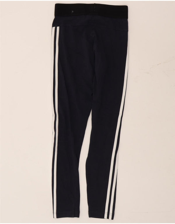 Adidas Dame Leggings UK 4/6 XS Navy Blue Colourblock Bomuld