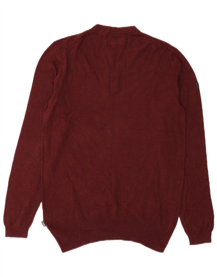 Superdry Sweater med rund hals til mænd Medium Bourgogne bomuld