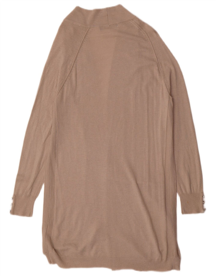 Marks & Spencer Dame Longline Open Cardigan Sweater UK 8 Small Beige