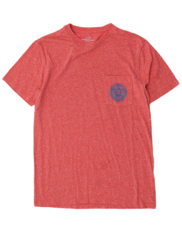 Vineyard Vines Herre grafisk T-shirt Top XS Pink Flecked Polyester