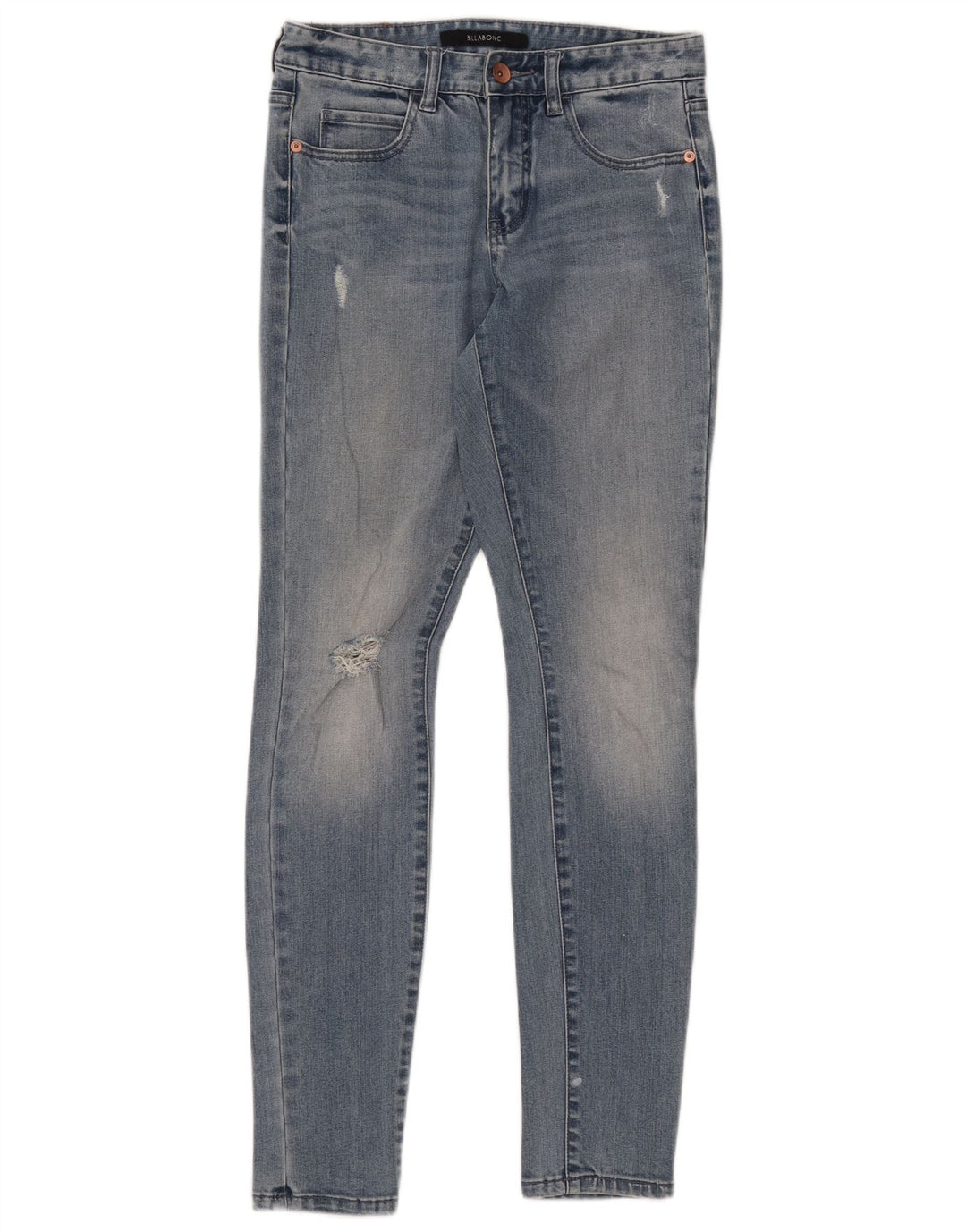 BILLABONG Dame Mid Rise Skinny Jeans W28 L29 Blå Bomuld