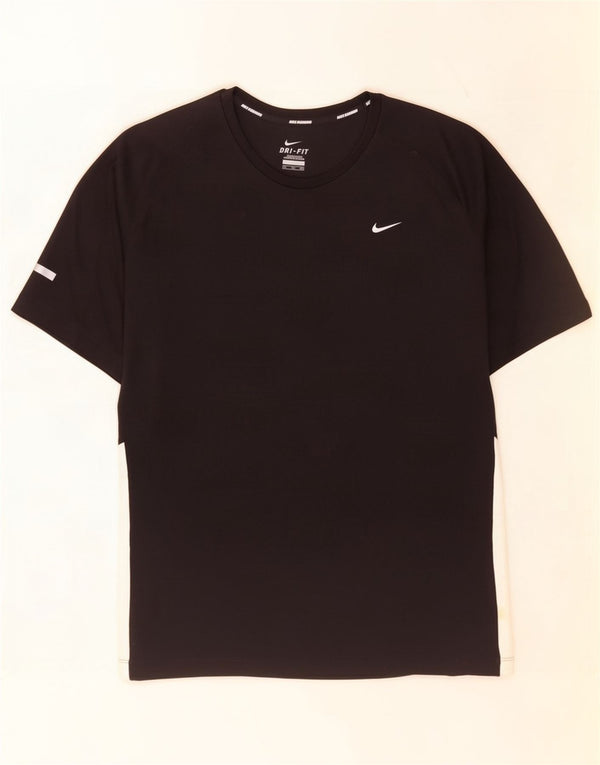Nike Herre Dri Fit T-Shirt Top 2XL Sort Colourblock Polyester