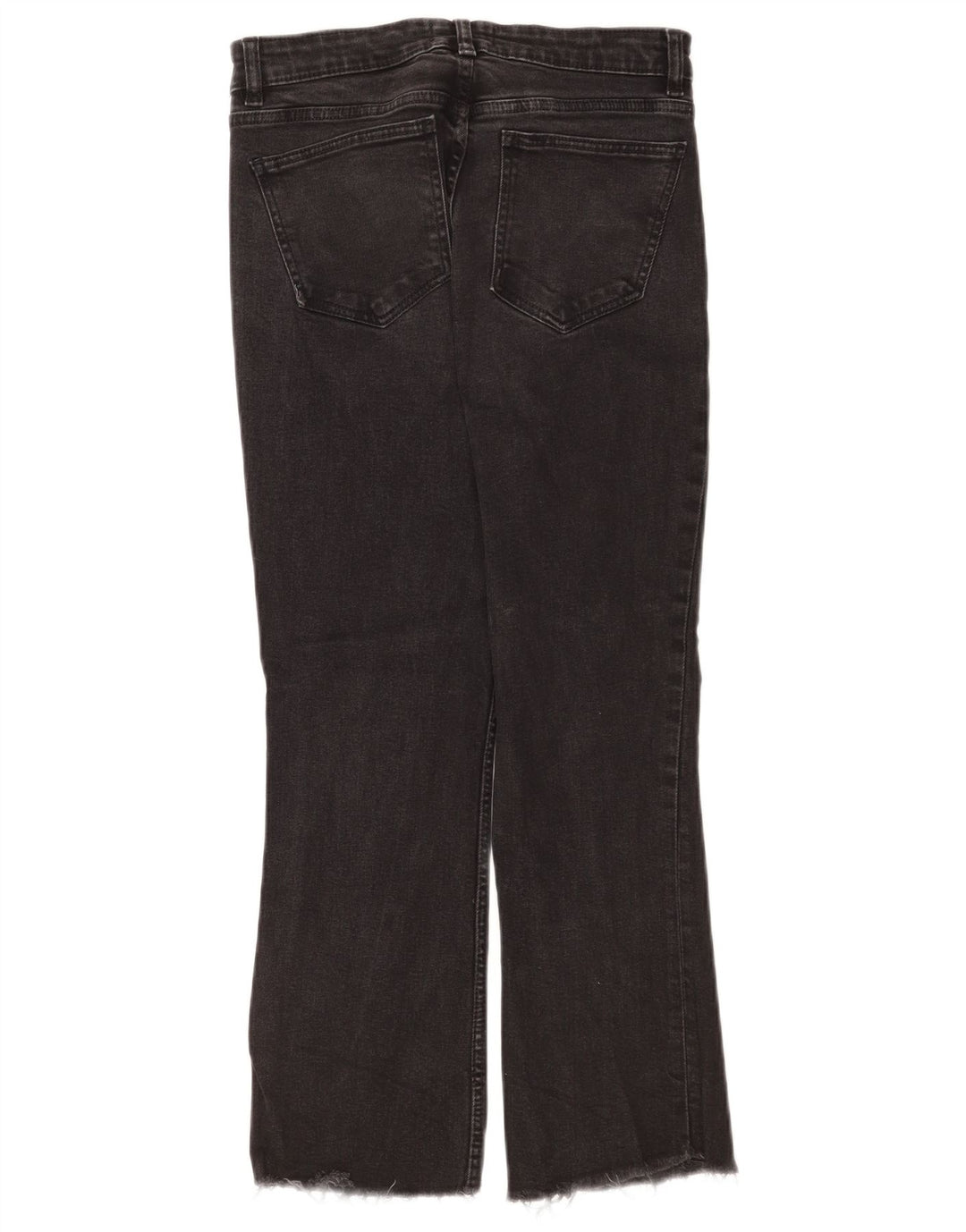 Zara Dame Crop Bootcut Jeans EU 42 Large W32 L24 Sort