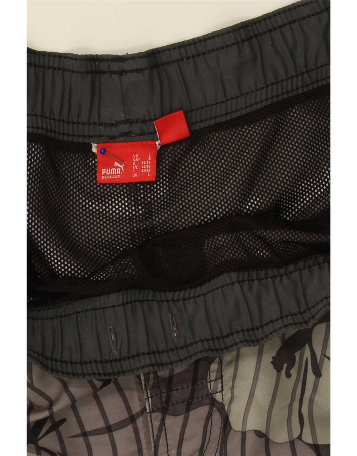 Puma Badeshorts til mænd, store grå blomster