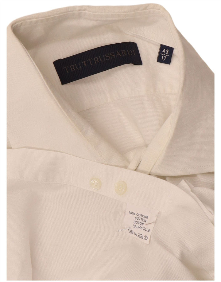 Trussardi herreskjorte str. 17 XL Hvid bomuld