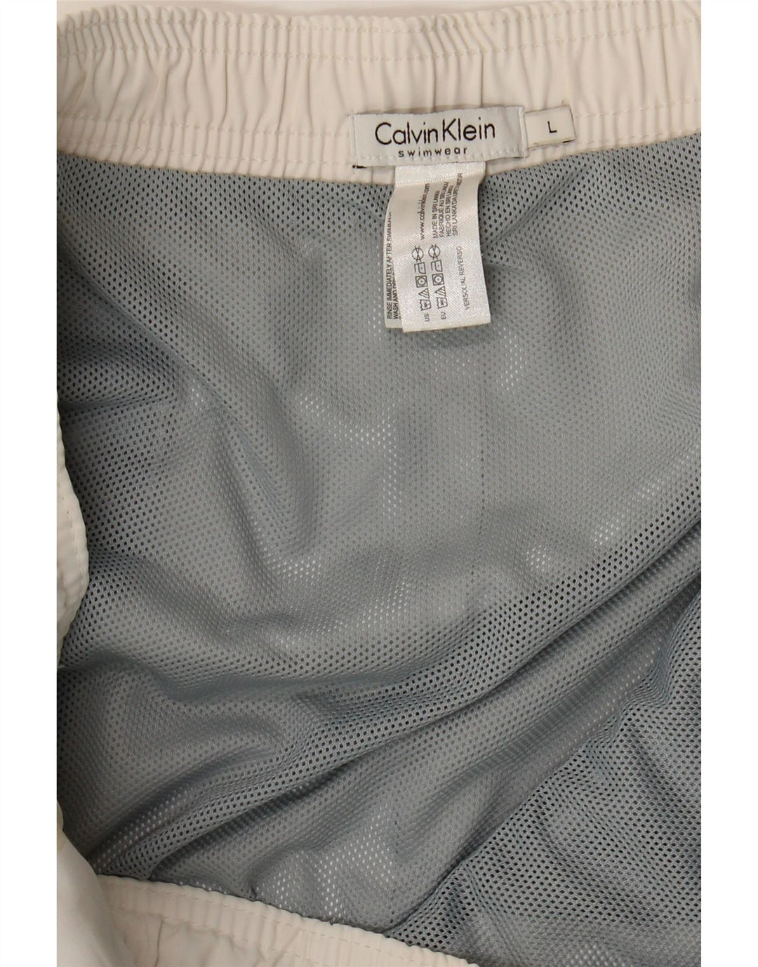 Calvin Klein Herre grafiske badeshorts Store hvide polyester