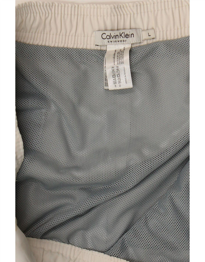 Calvin Klein Herre grafiske badeshorts Store hvide polyester
