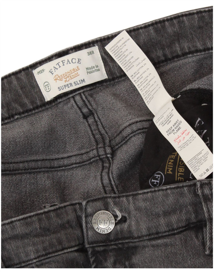 FAT FACE Herre Super Slim Jeans W38 L31 Grå Bomuld