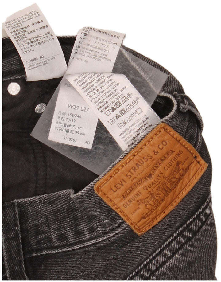 LEVI'S Dame Loose Fit Højtaljede Jeans W29 L27 Grå Bomuld