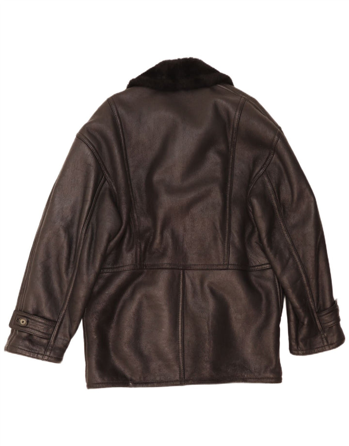 Vintage Herre Shearling Jacket IT 48 Medium Black Shearling