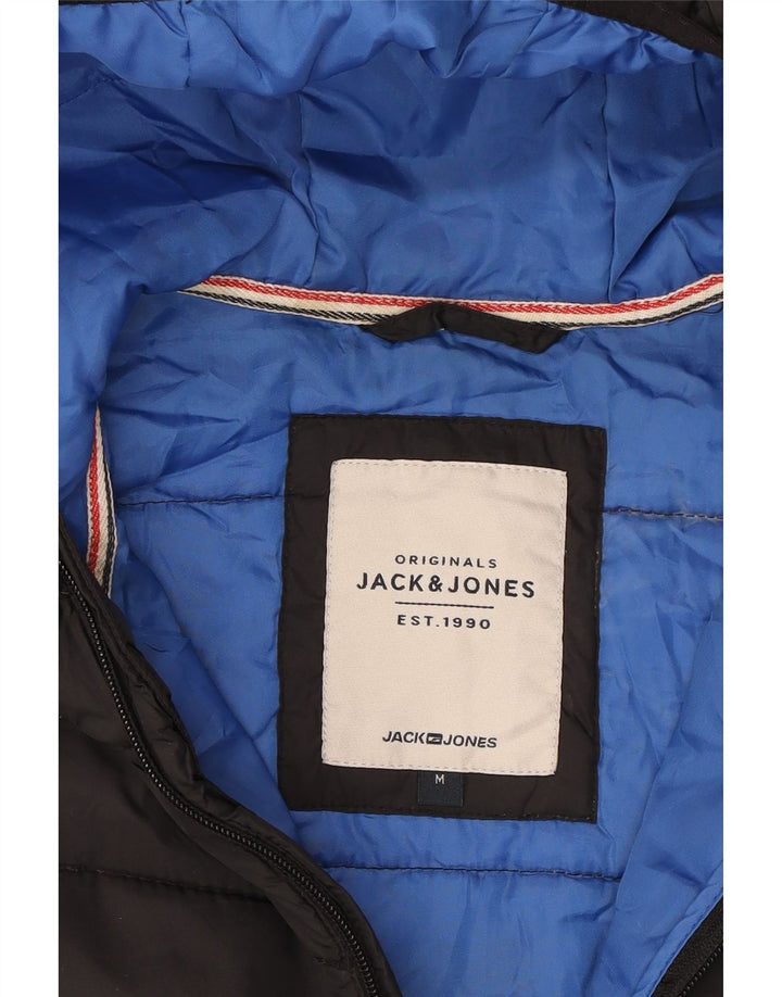 JACK & JONES Mens Hooded Padded Jacket UK 38 Medium Grey Vintage Jack & Jones and Second-Hand Jack & Jones from Messina Hembry 