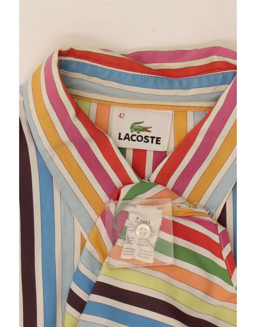 Lacoste Dameskjorte Størrelse 42 Mellem Flerfarvet Stribet Bomuld