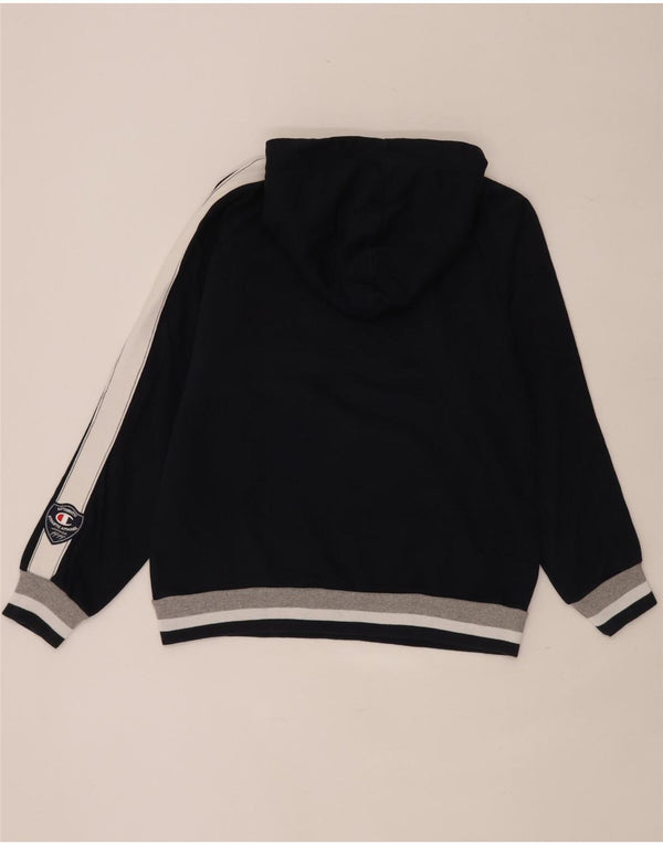 Champion Herre Udine Scacochi Hoodie Jumper Large Navy Blue Colourblock