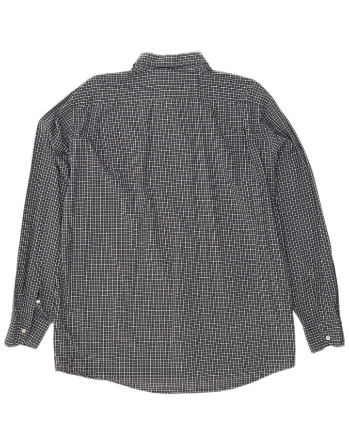 Lacoste Herre Regular Fit skjorte str. 45 XL Grå ternet bomuld