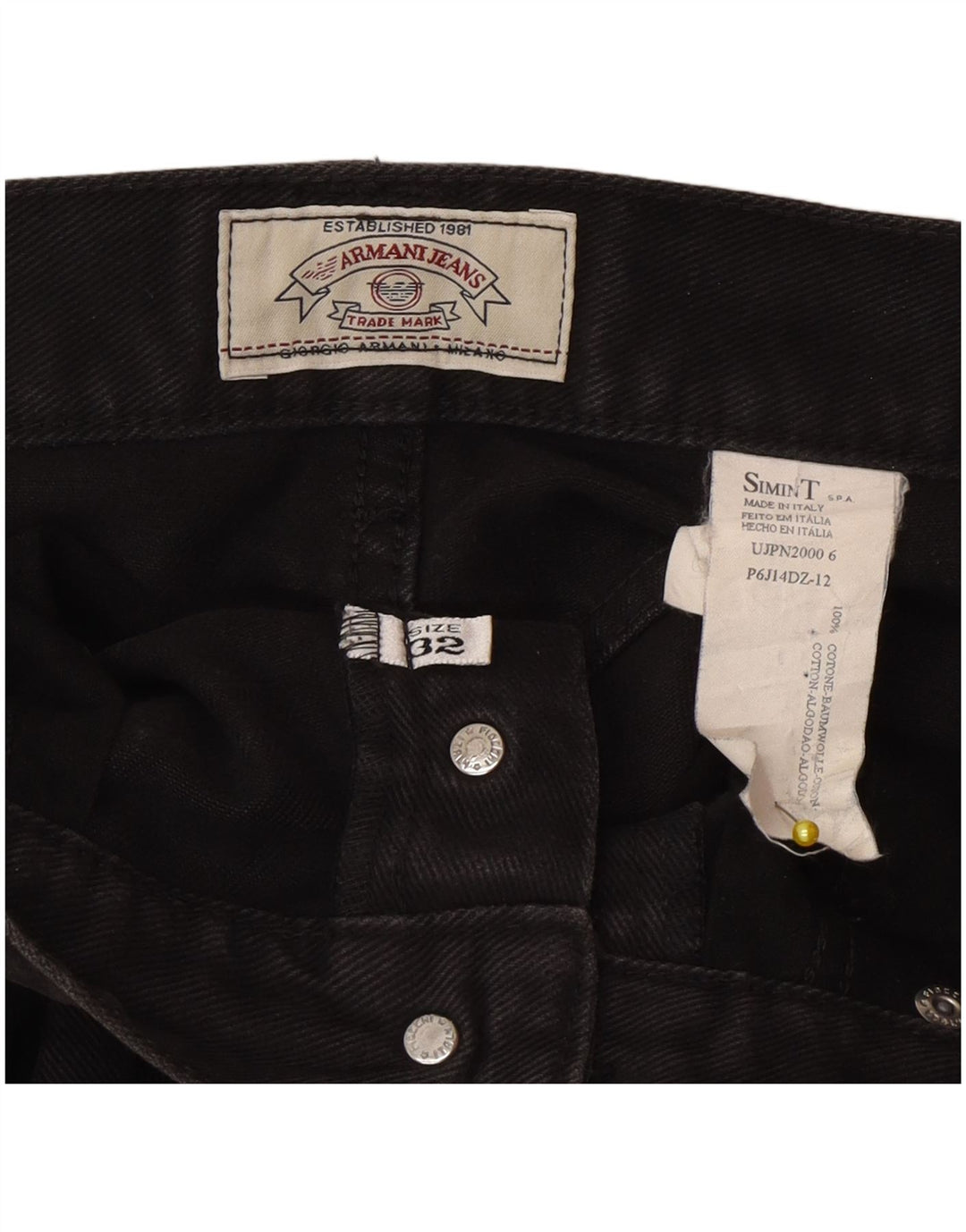 Armani Straight Jeans til mænd W32 L28 Sort bomuld