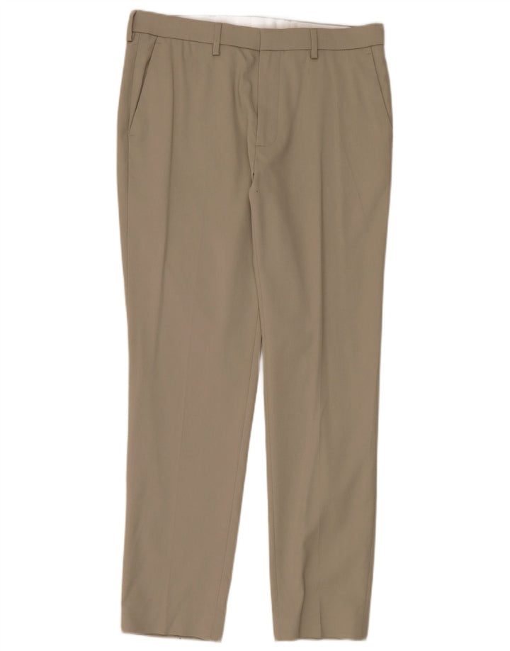 Marks & Spencer Herre Slim Chino Bukser W34 L31 Beige Polyester