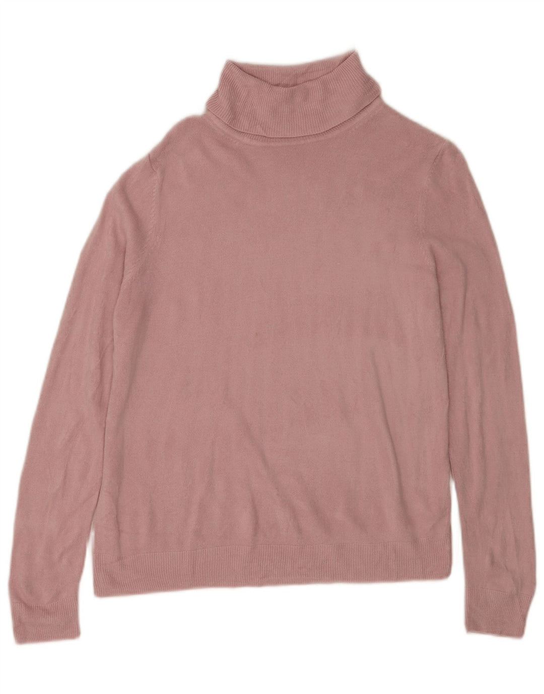 Marks & Spencer Dame Rullehals Sweater UK 14 Medium Pink Akryl