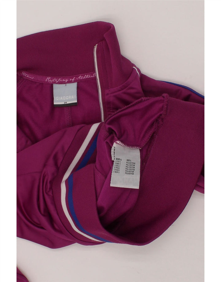 DIADORA Girls Tracksuit Top Jacket 7-8 Years Purple Polyester Vintage Diadora and Second-Hand Diadora from Messina Hembry 