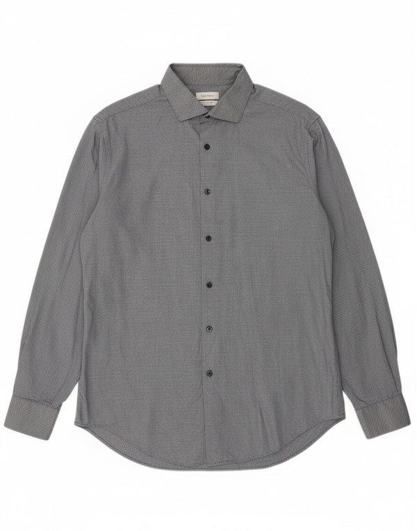 Calvin Klein Herre Slim Fit Skjorte Stor Marineblå Geometrisk