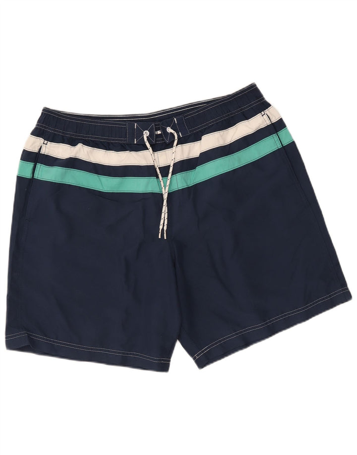 Marks & Spencer Badeshorts til mænd XL marineblå stribet polyester