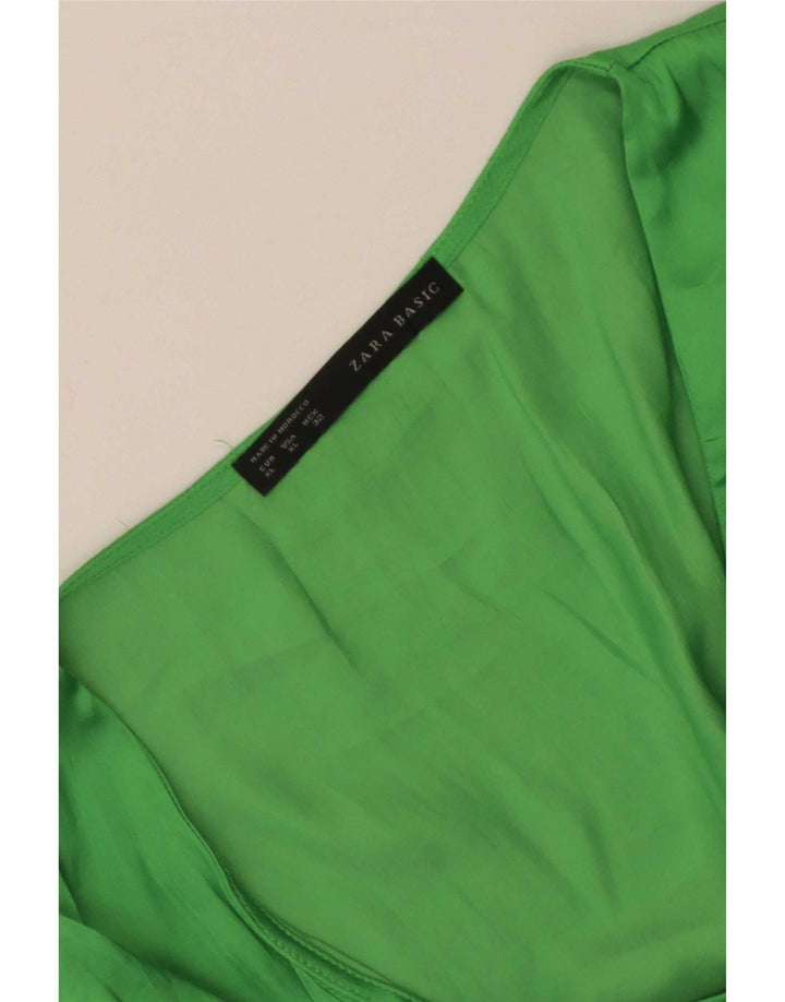 Zara Dame ærmeløs bluse Top UK 18 XL Grøn