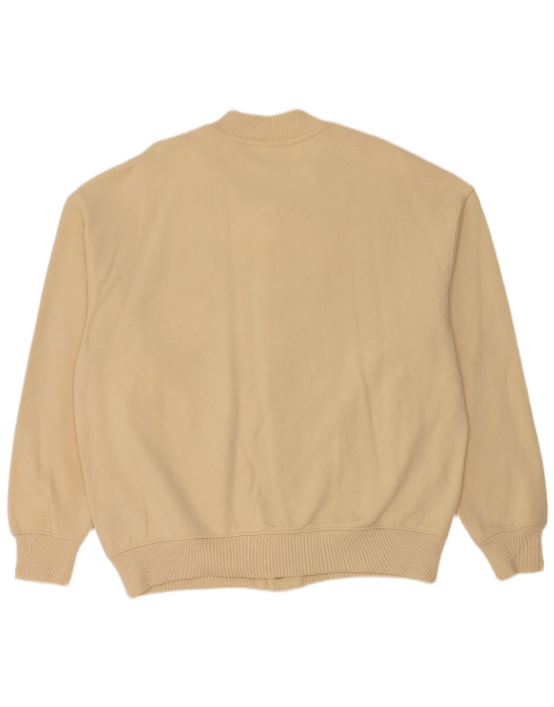 Zara Herre Varsity Jacket UK 42 XL Beige Bomuld