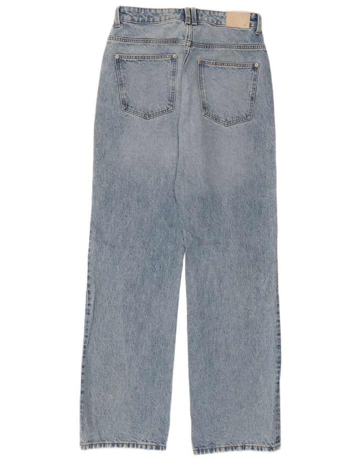 Zara Dame Højtaljede Straight Jeans EU 38 Small W28 L32 Blå Bomuld