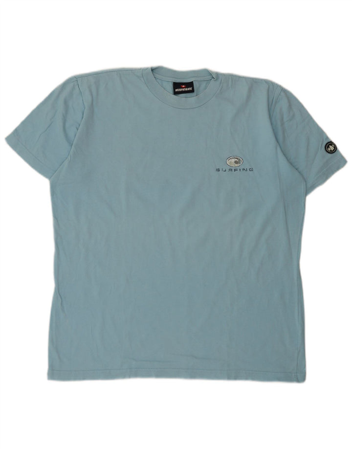 Murphy & Nye Herre Grafisk T-Shirt Top Stor Blå Bomuld