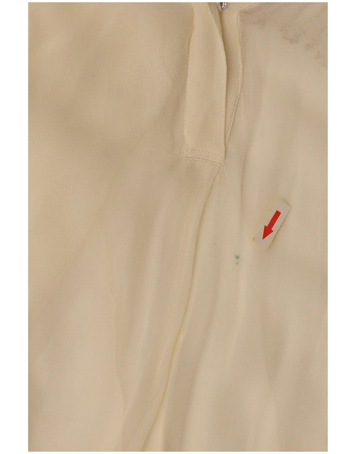 Mango Dame See Through Bluse Top UK 12 Medium Off White Viscose