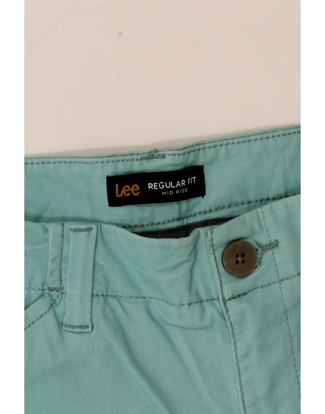 LEE Womens Regular Fit Mid Rise Casual Shorts W32 Large Turkis