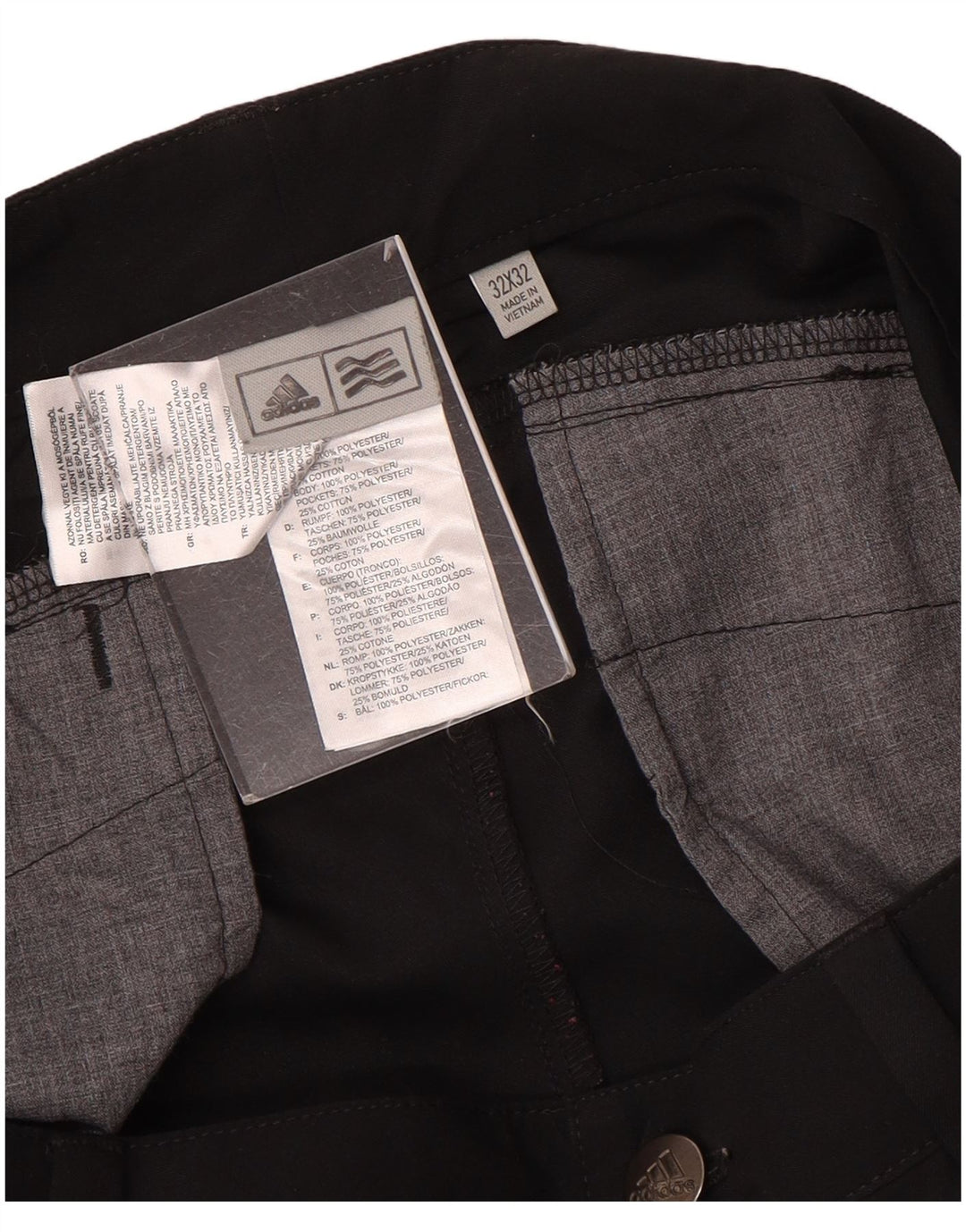 Adidas Herre Slim Chino Bukser W32 L32 Sort Polyester