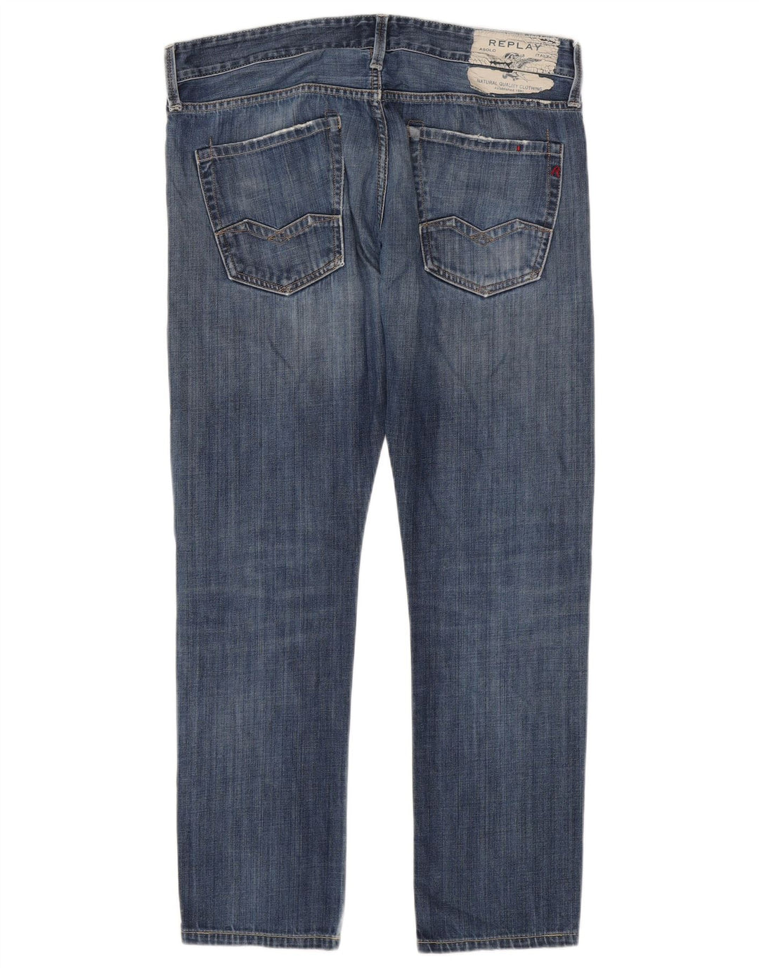 Replay Herre Waitom Distressed Slim Jeans W36 L30 Blå