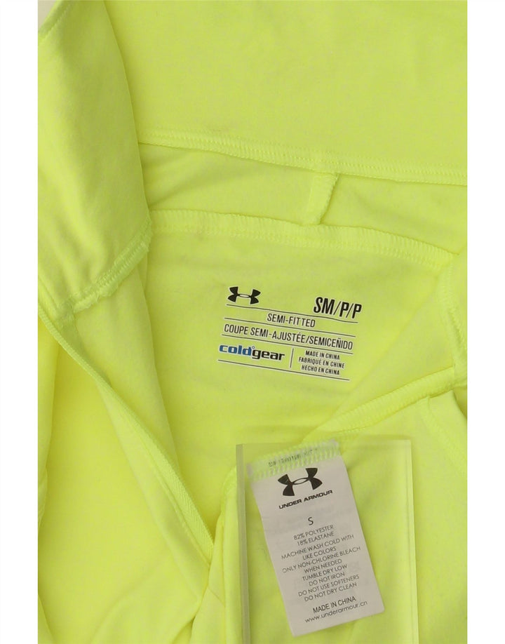 Under Armour Dame Cold Gear Pullover Træningsdragt Top UK 8 Small Yellow