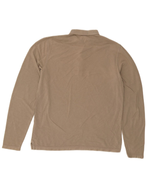 All Saints Langærmet Polo Shirt til mænd Medium Beige Bomuld
