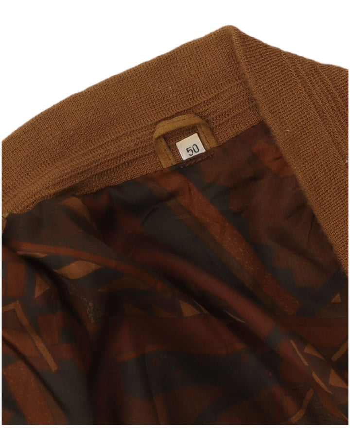 VINTAGE Herre Ruskind Bomber Jacket IT 50 Stor Brun