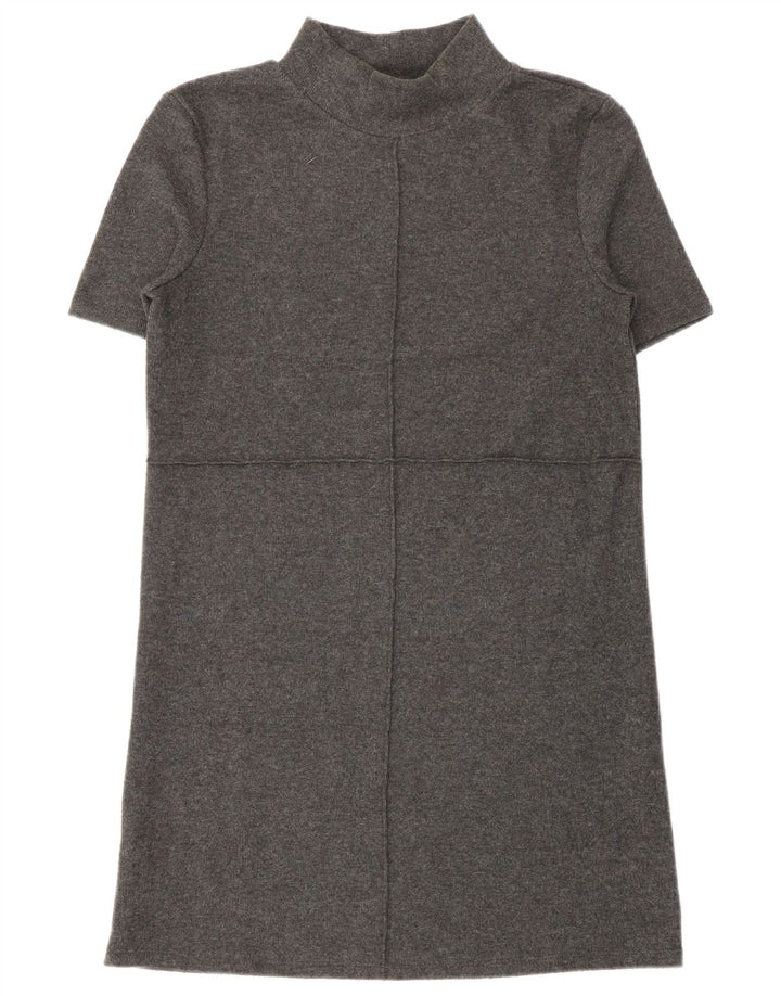 Zara Kortærmede Jumper Kjole til kvinder UK 10 Lille Grå Polyester