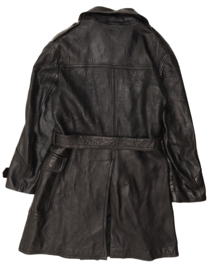 Vintage herre dobbeltradet læderfrakke IT 50 Large Black