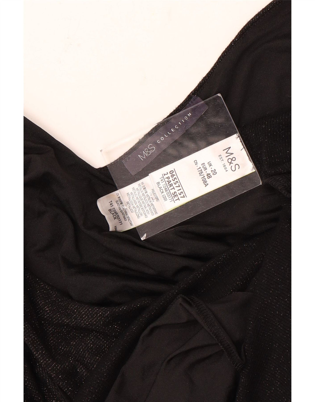 Marks & Spencer Dame ærmeløs bluse Top UK 20 2XL Sort Viscose