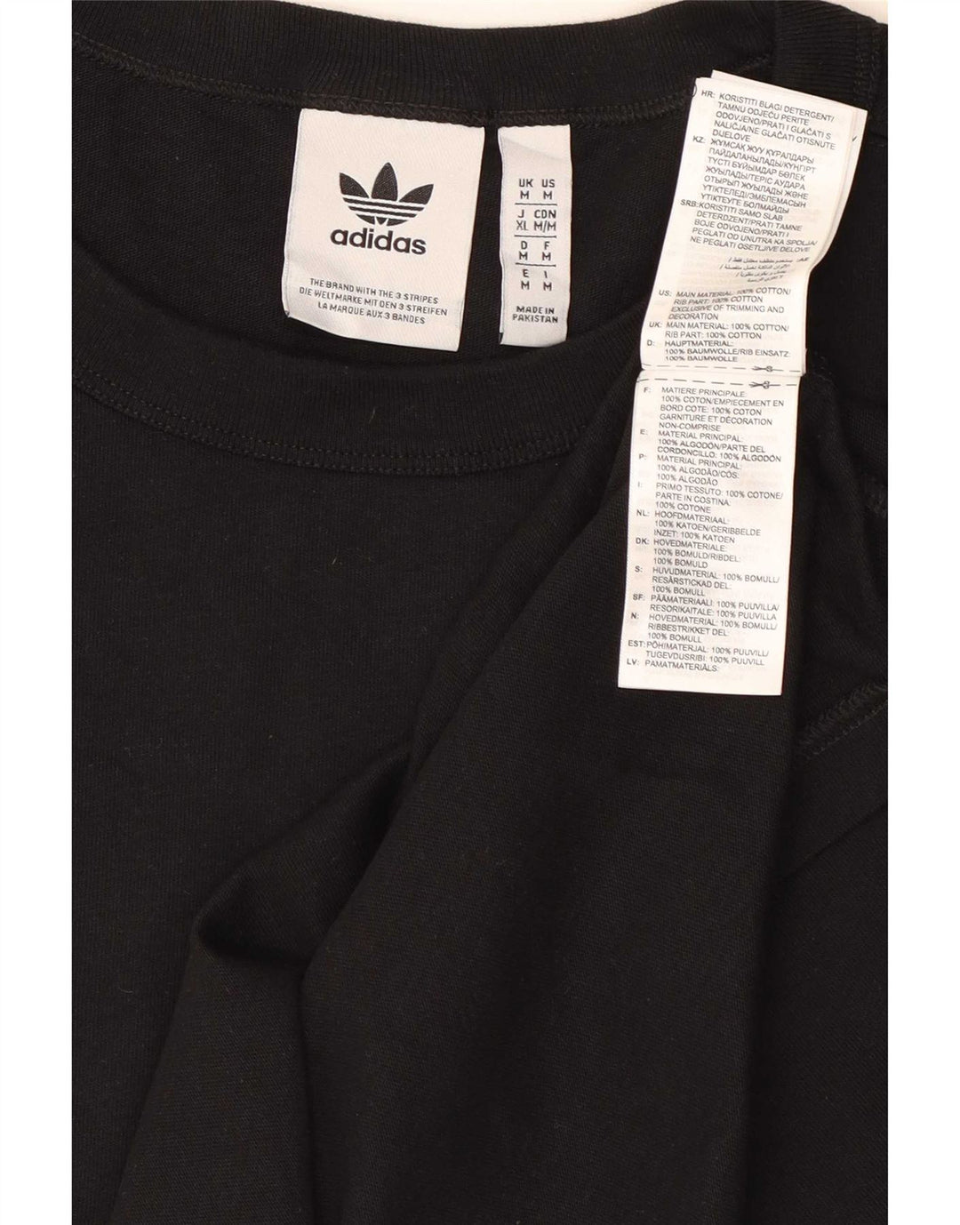 Adidas Herre T-Shirt Top Medium Sort Bomuld
