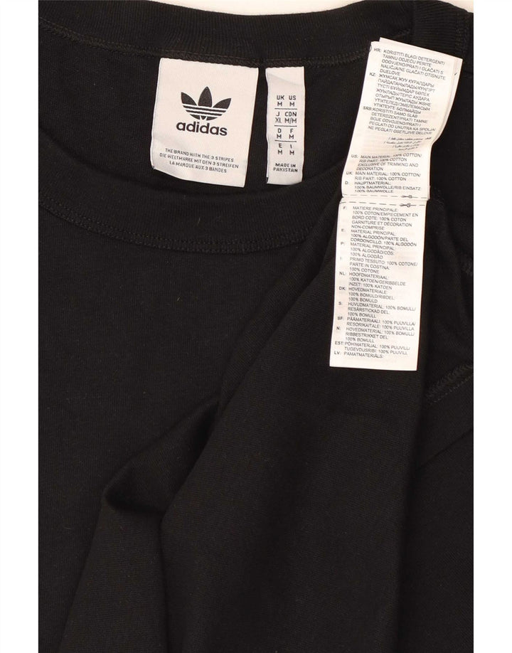 Adidas Herre T-Shirt Top Medium Sort Bomuld