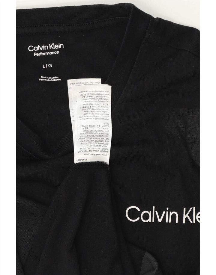 Calvin Klein Herre T-Shirt Top Stor Sort Geometrisk Bomuld