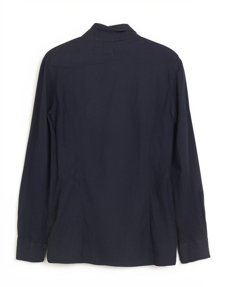 Armani Jeans Dame Pullover Shirt IT 42 Medium Navy Blue Linen