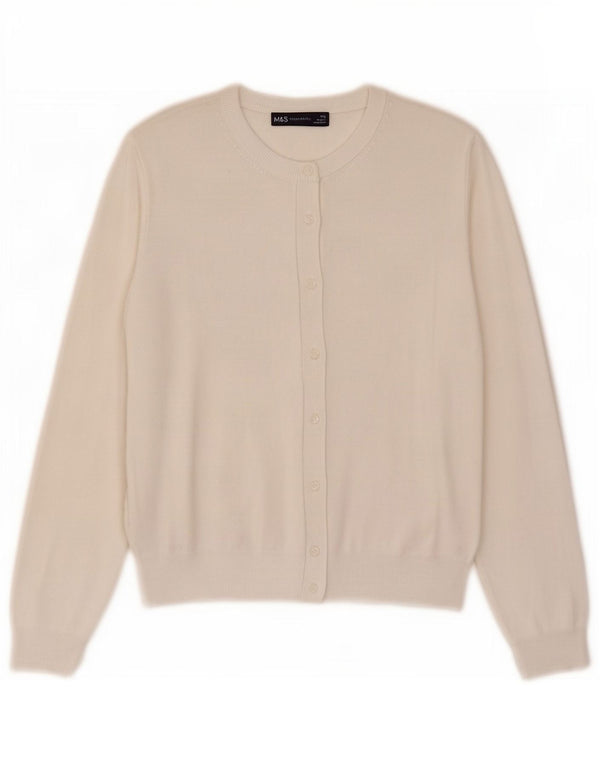 Marks & Spencer Dame Cardigan Sweater UK 16 Large Off White Viscose