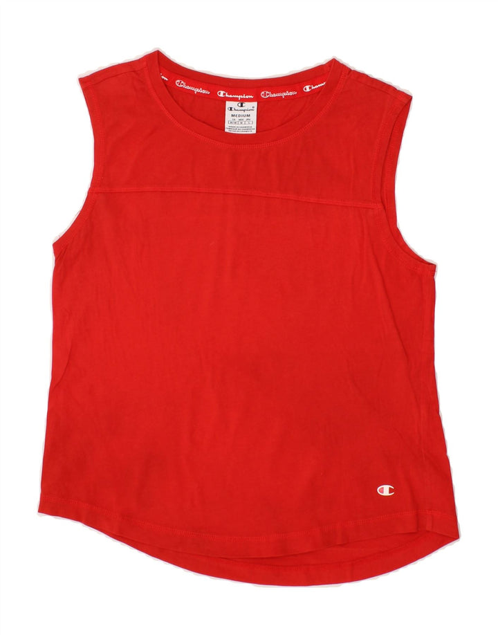 CHAMPION Womens Vest Top UK 12 Medium Red Vintage Champion and Second-Hand Champion from Messina Hembry 