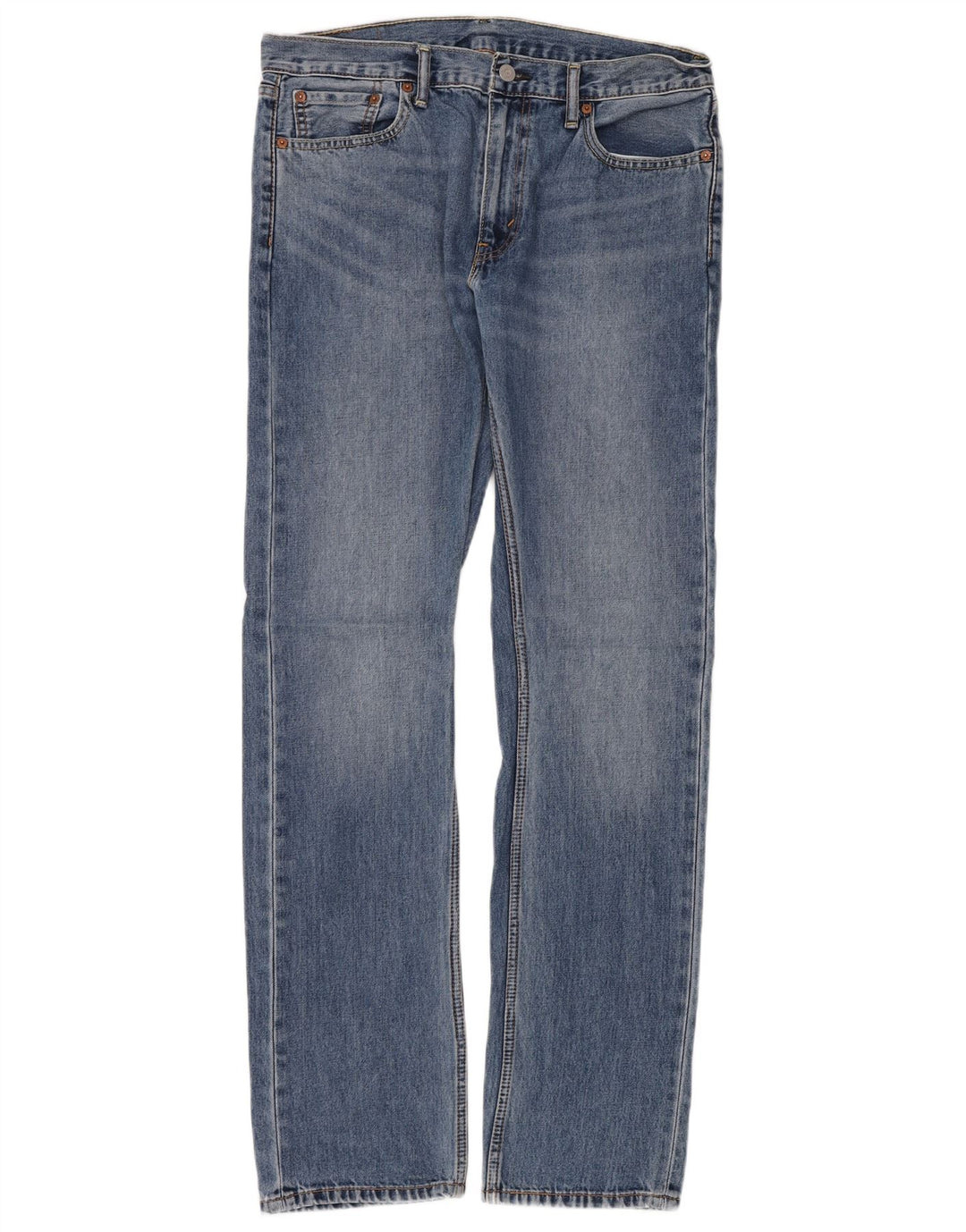 LEVI'S Herre 513 Slim Straight Jeans W33 L34 Blå Bomuld
